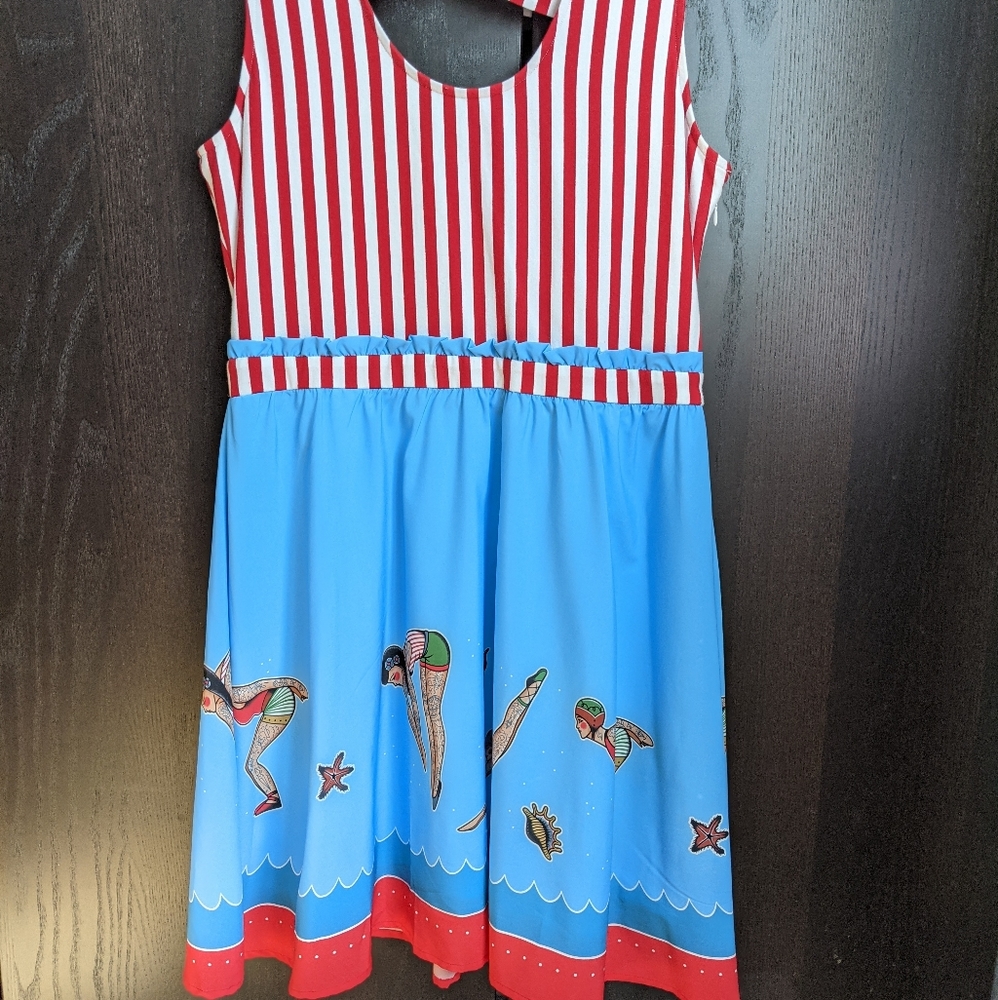 NWOT Sourpuss tattooed diver dress